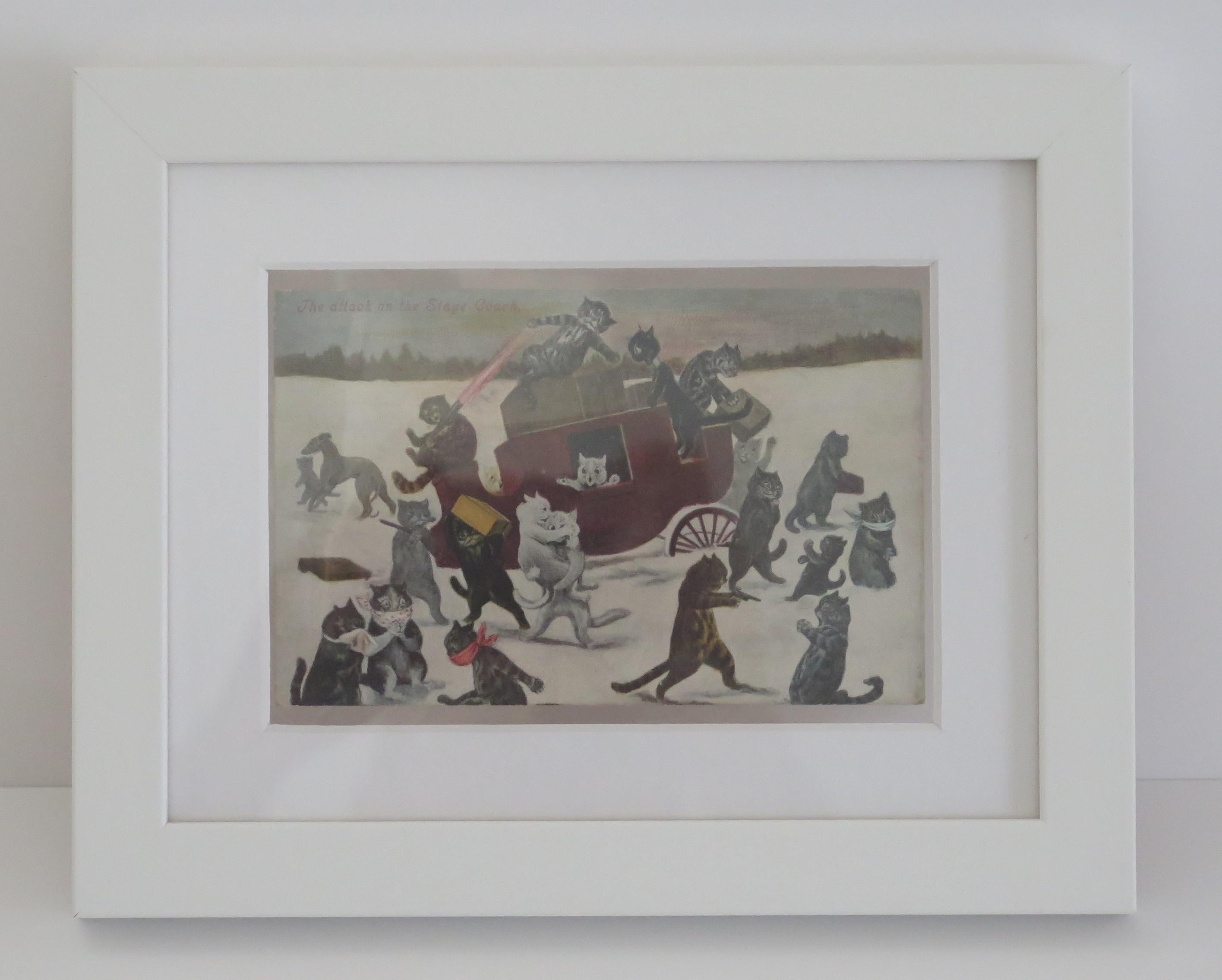 Dies ist eine Katzenpostkarte von Louis Wain mit dem Titel 