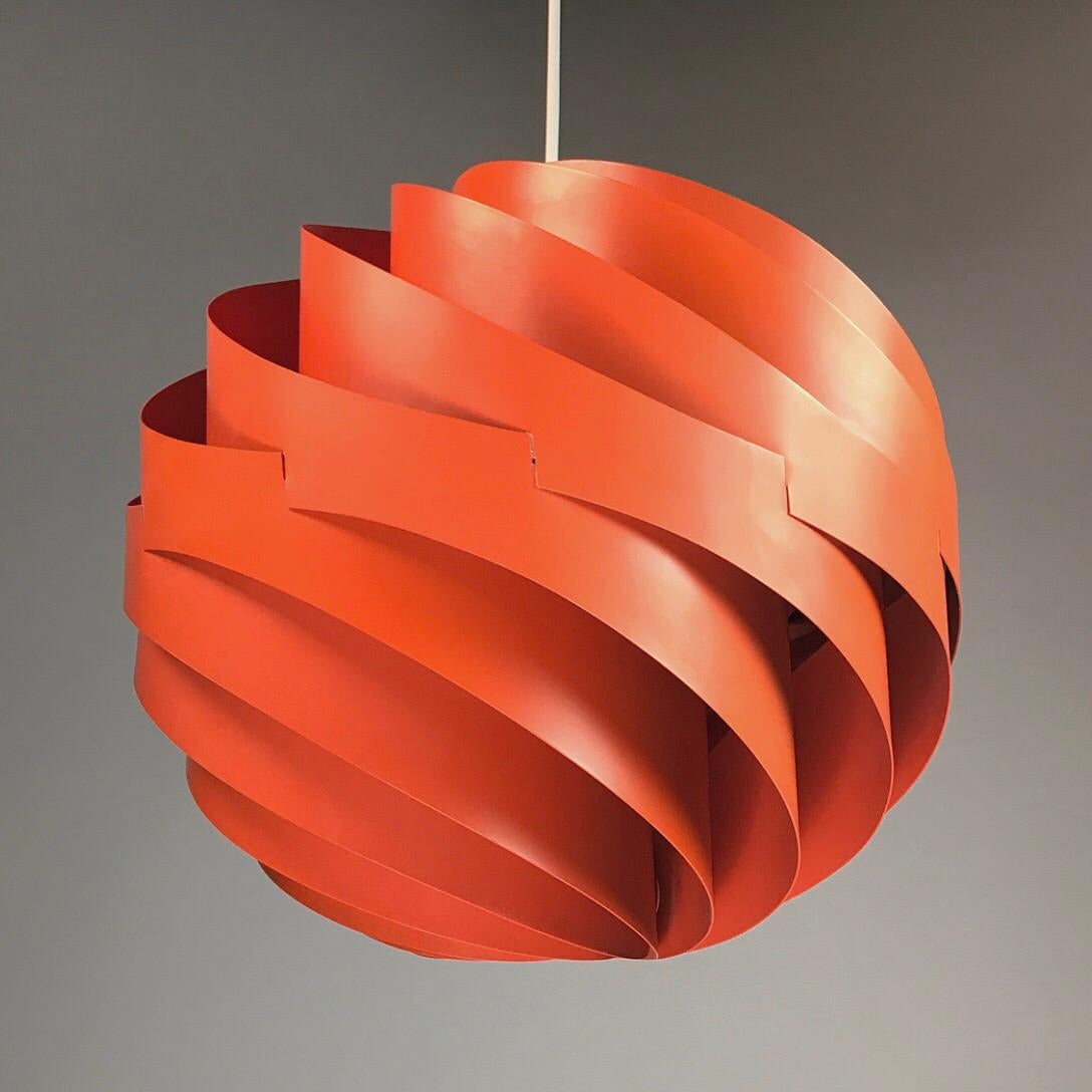 Scandinavian Modern Louis Weisdorf Ceiling Pendant Turbo by Lyfa, Denmark, 1965