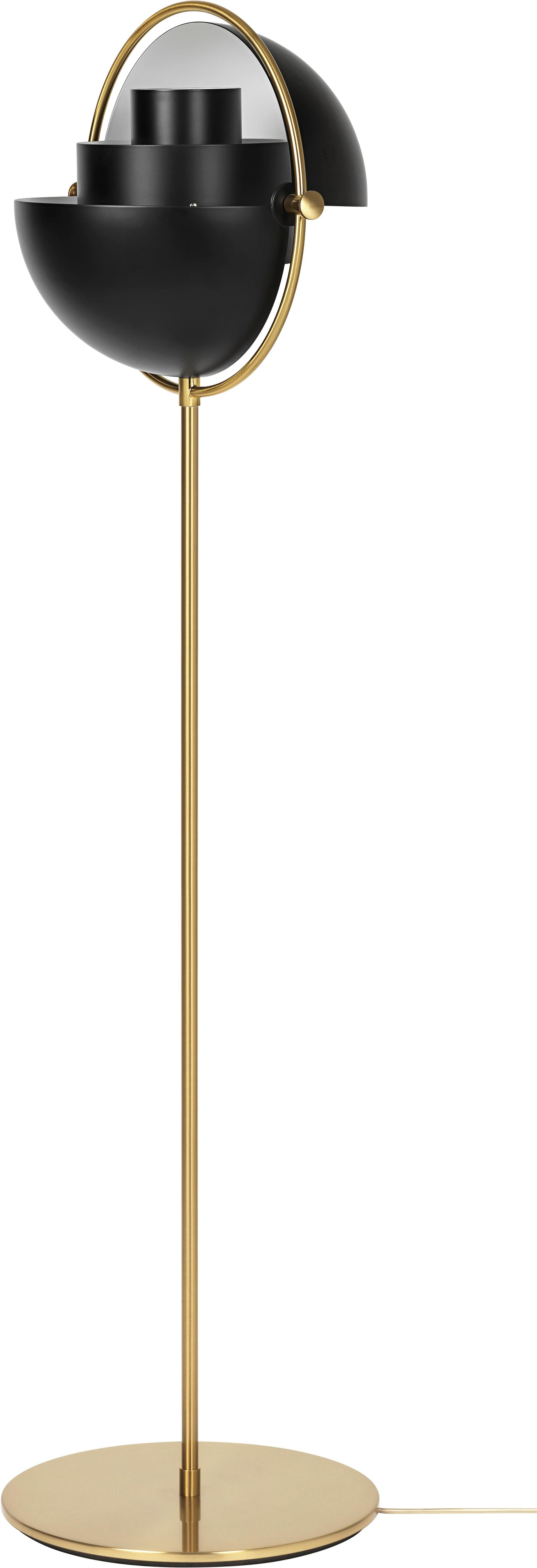 Mid-Century Modern Louis Weisdorf Multi-Lite Floor Lamp Brass Black Semi Matt for GUBI For Sale