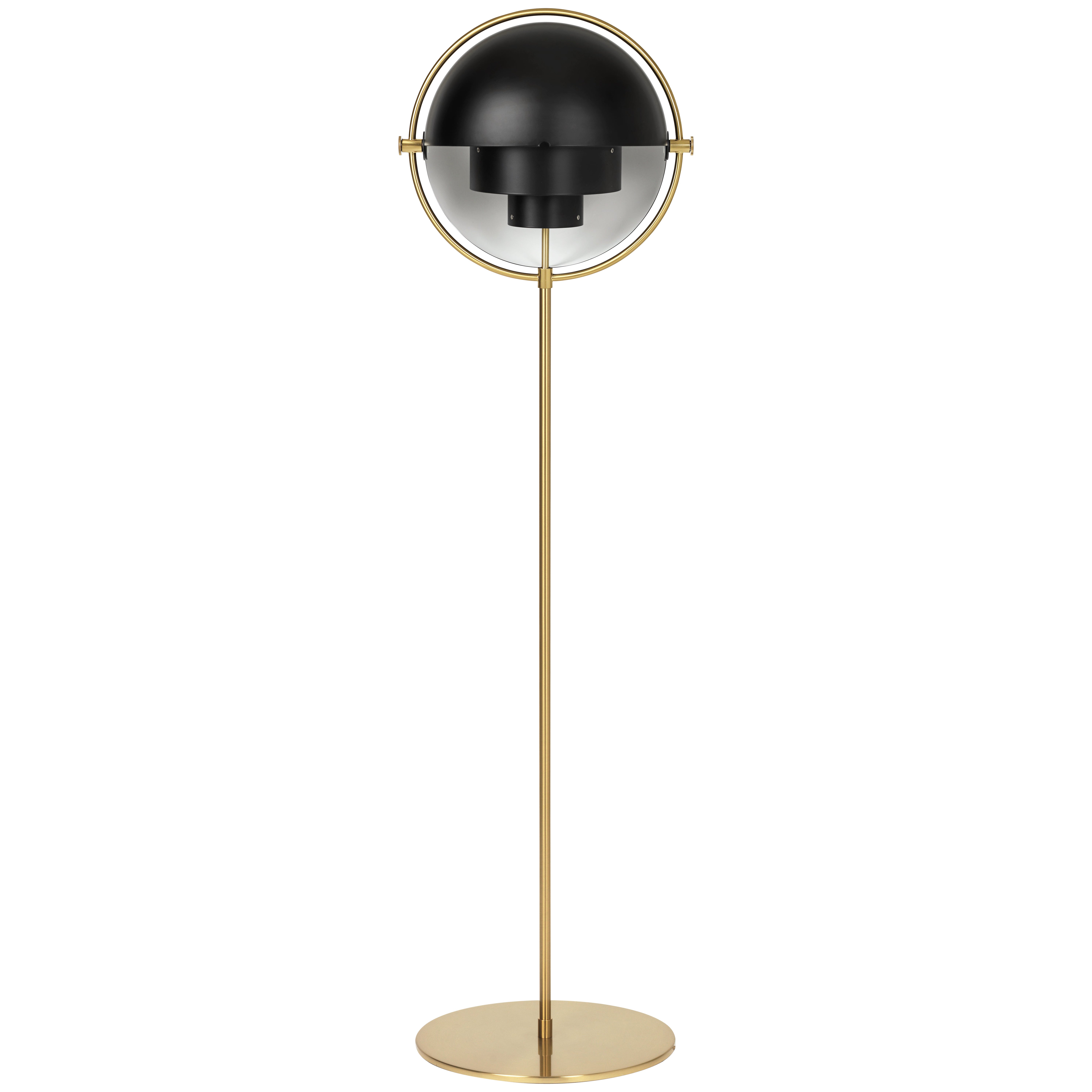 Louis Weisdorf Lampadaire Multi-Lite Laiton Noir Semi Mat pour GUBI