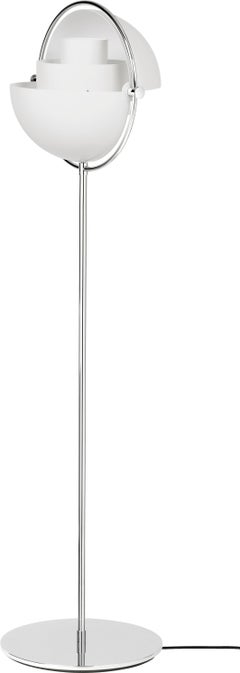 Louis Weisdorf Lampada da terra Multi-Lite Cromo Bianco Semi-Opaco per Gubi