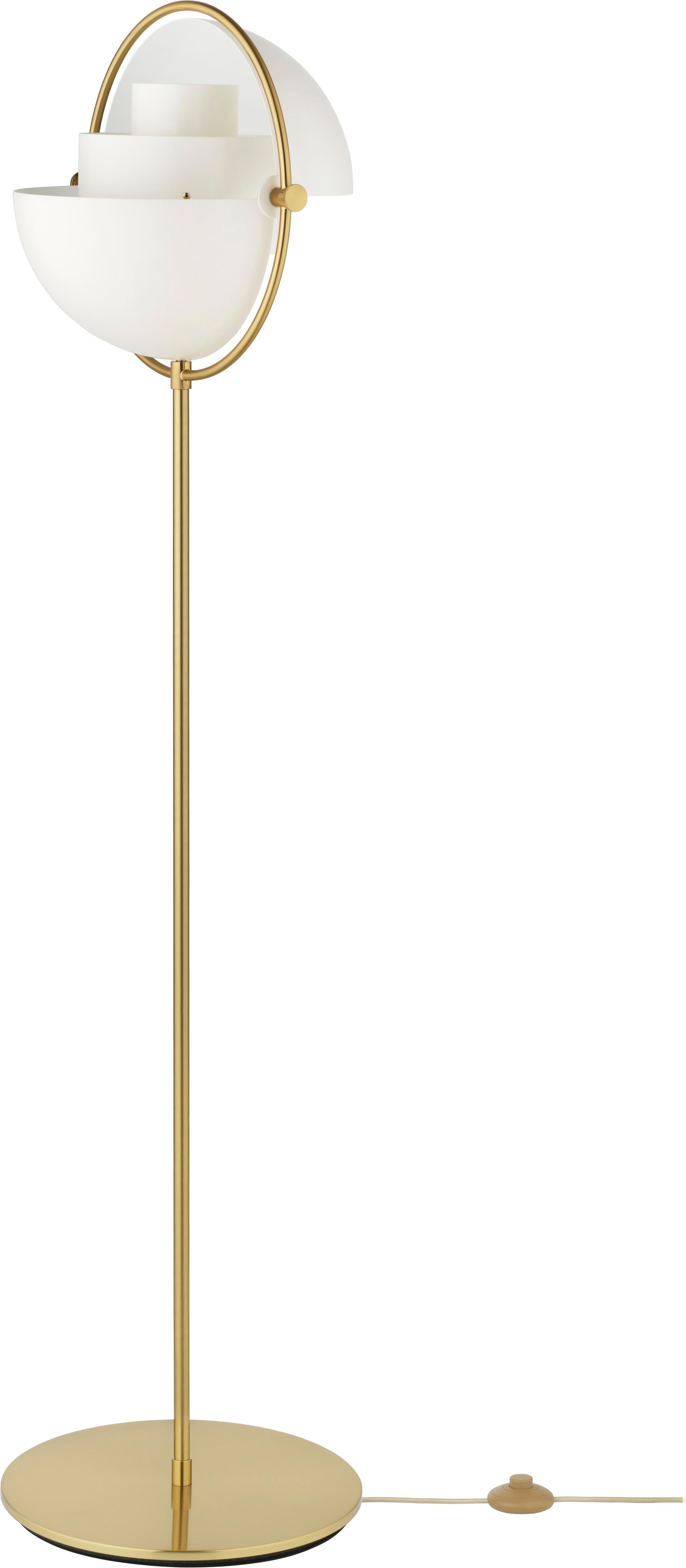 Mid-Century Modern Louis Weisdorf Multi-Lite Floor Lamp Chrome White Semi Matt for GUBI For Sale