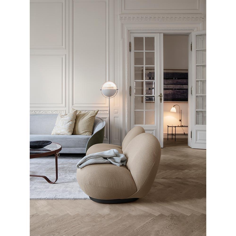 Steel Louis Weisdorf Multi-Lite Floor Lamp Chrome White Semi Matt for GUBI For Sale