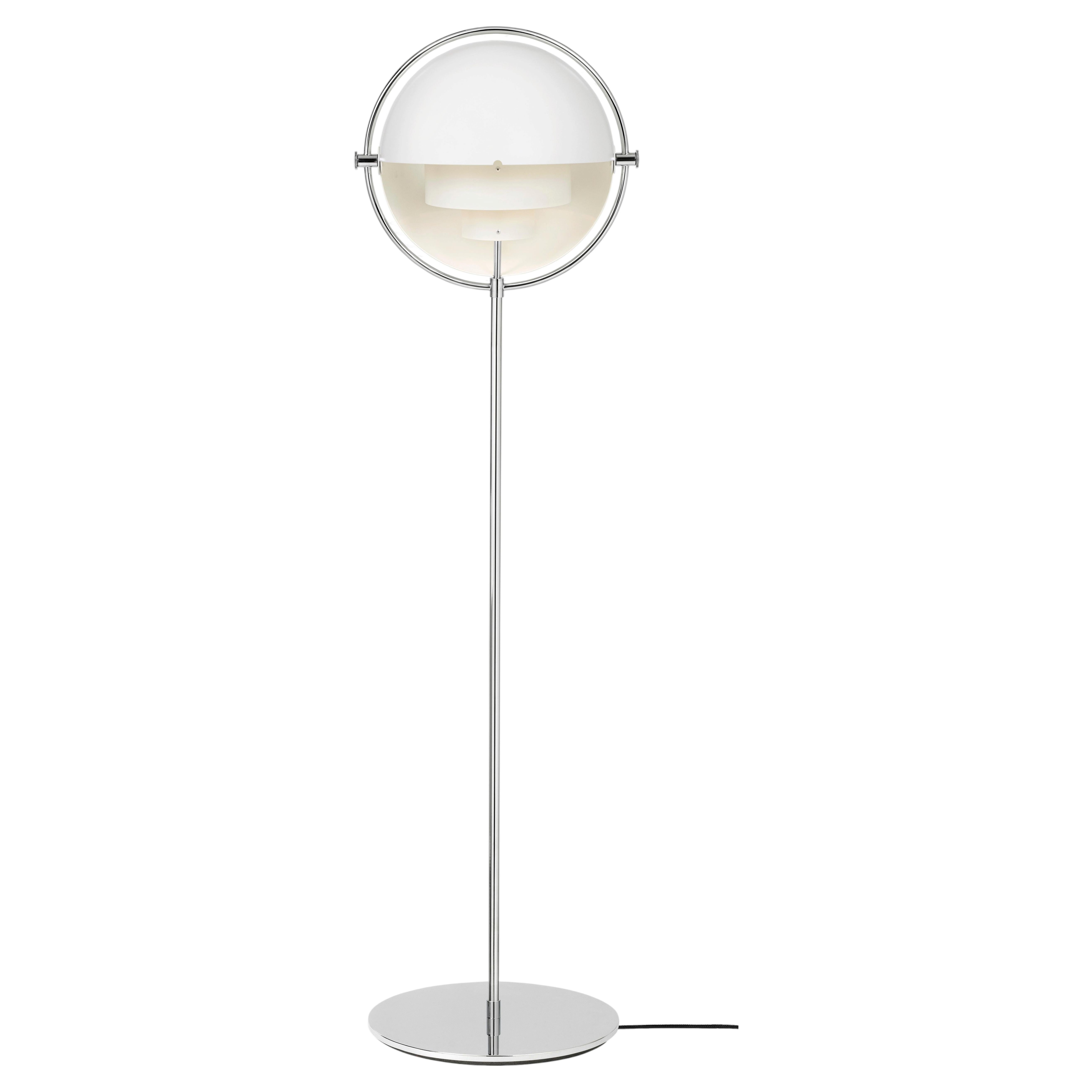 Louis Weisdorf Multi-Lite Stehleuchte Chromweiß seidenmatt für GUBI im Angebot