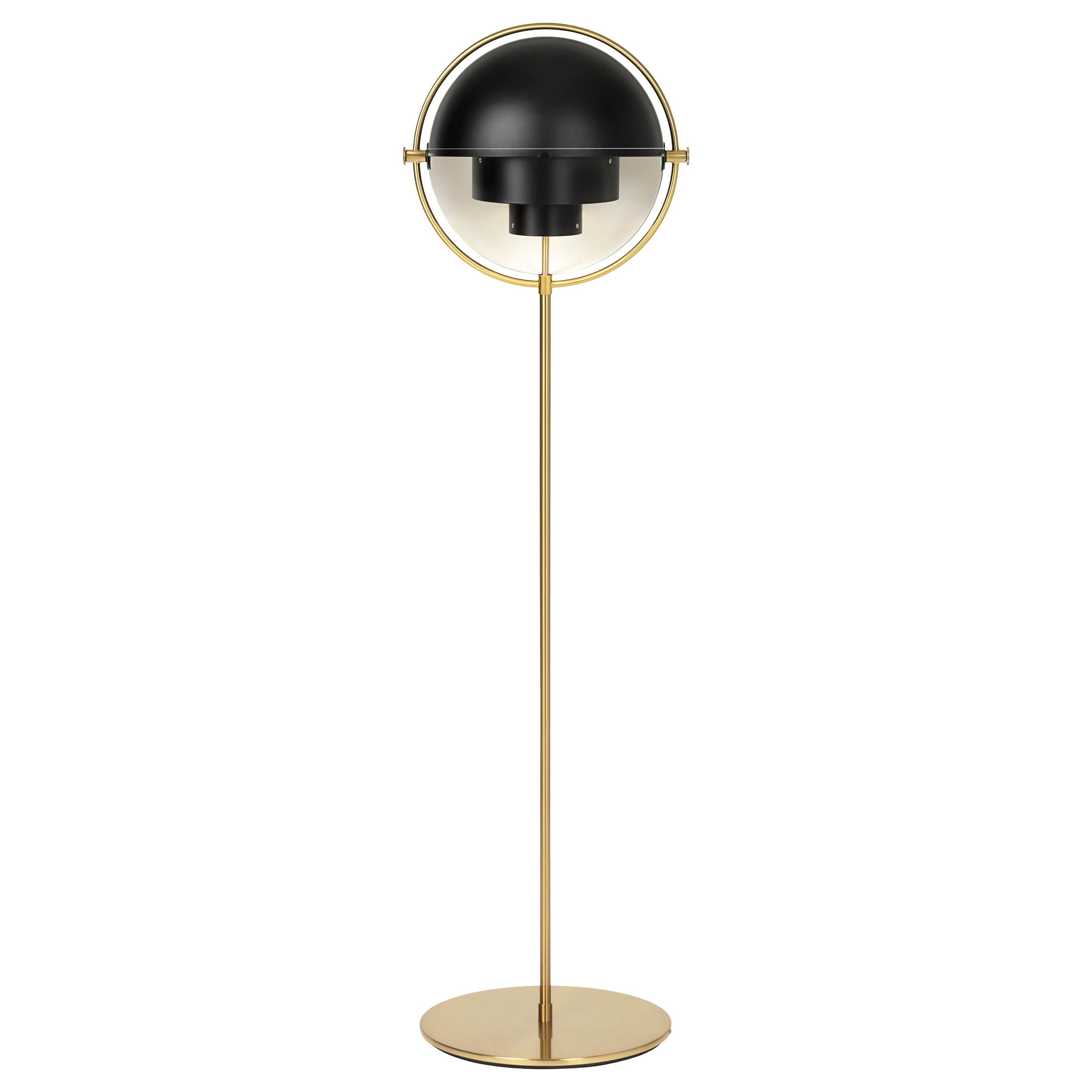 Lampada da terra Louis Weisdorf 'Multi-Lite' in nero e ottone
