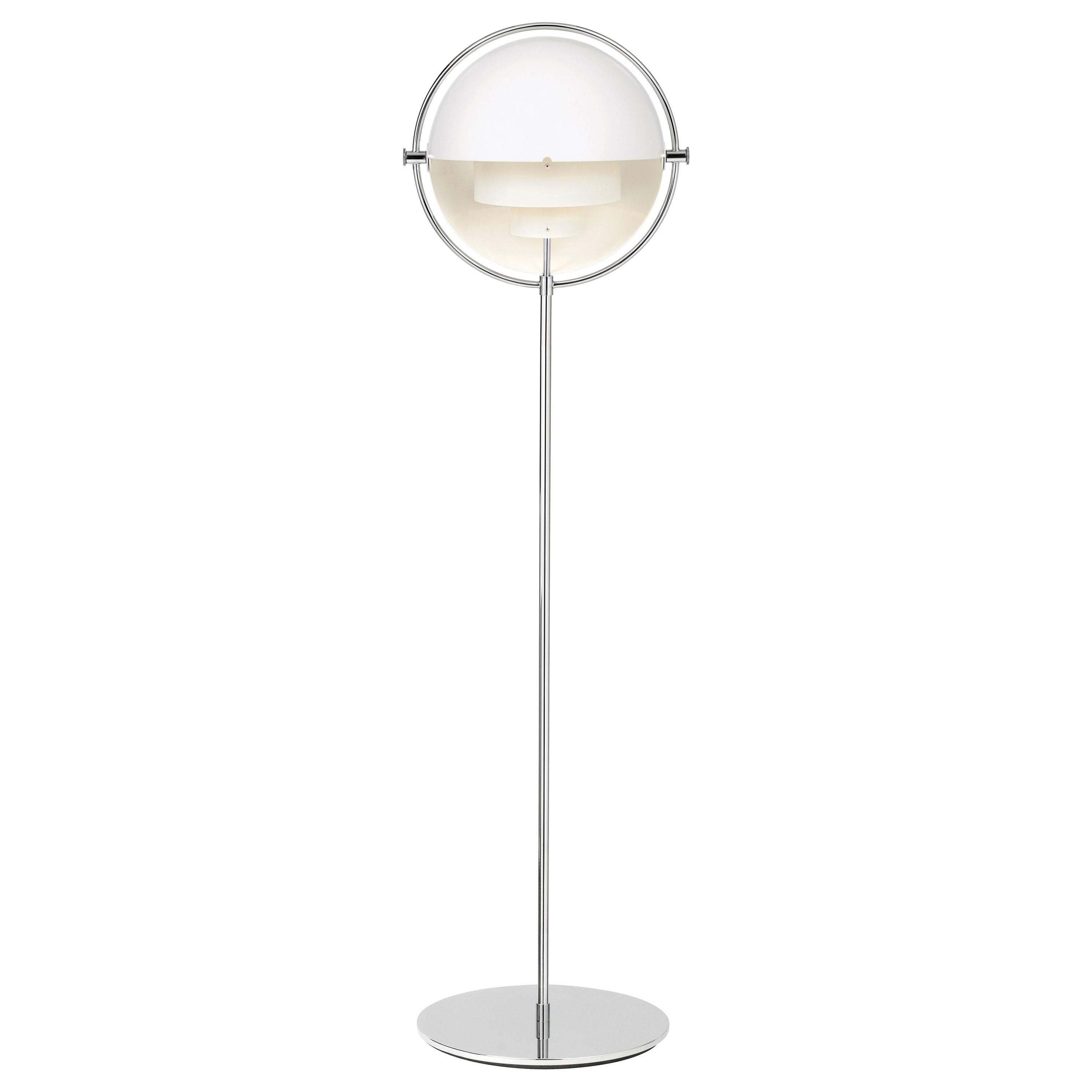 Louis Weisdorf 'Multi-Lite' Floor Lamp in White and Chrome for GUBI