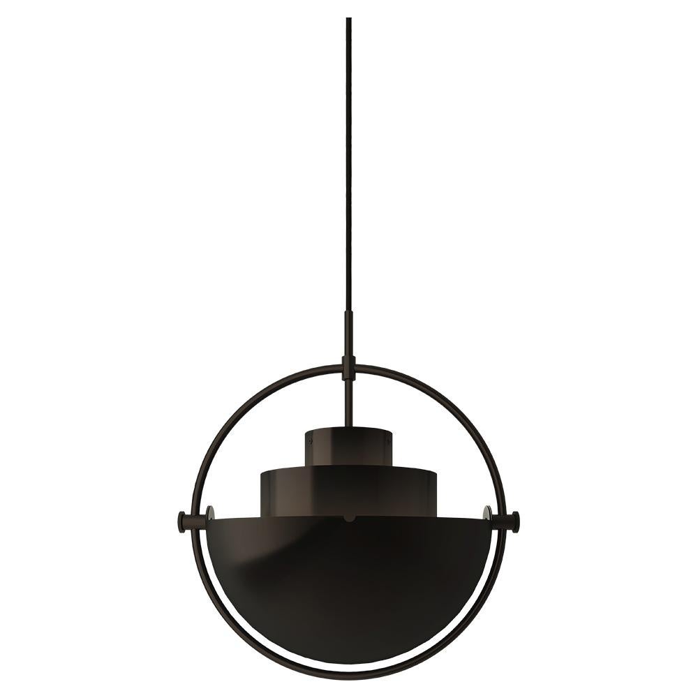 Mid-Century Modern Louis Weisdorf Multi-Lite Pendant Black Brass Ø22.5 cm for GUBI For Sale