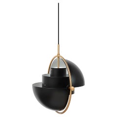 Louis Weisdorf Multi-Lite Pendelleuchte Messing Schwarz Seidenmatt Ø32 cm für GUBI