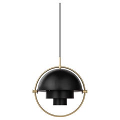 Louis Weisdorf Multi-Lite Pendelleuchte Messing Schwarz Seidenmatt Ø32 cm für GUBI