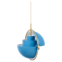 Louis Weisdorf Ciondolo Multi-Lite Ottone Blu Nordico Opaco Ø32 cm per Gubi