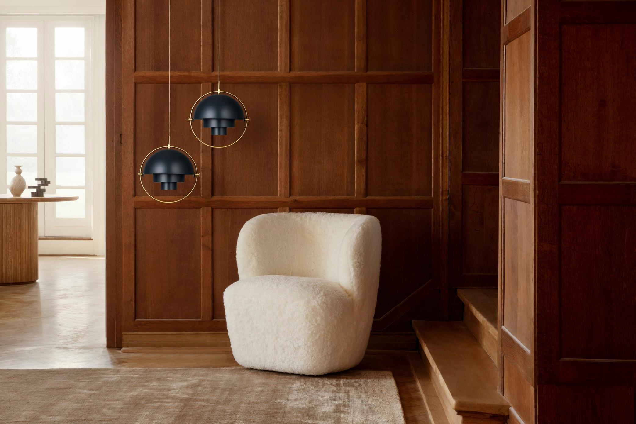 Louis Weisdorf Ciondolo Multi-Lite Ottone Blu Nordico Opaco Ø32 cm per Gubi In condizioni Nuovo in vendita a New York, NY