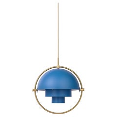 Colgante Louis Weisdorf Multi-Lite Latón Azul Nórdico Mate Ø32 cm para GUBI