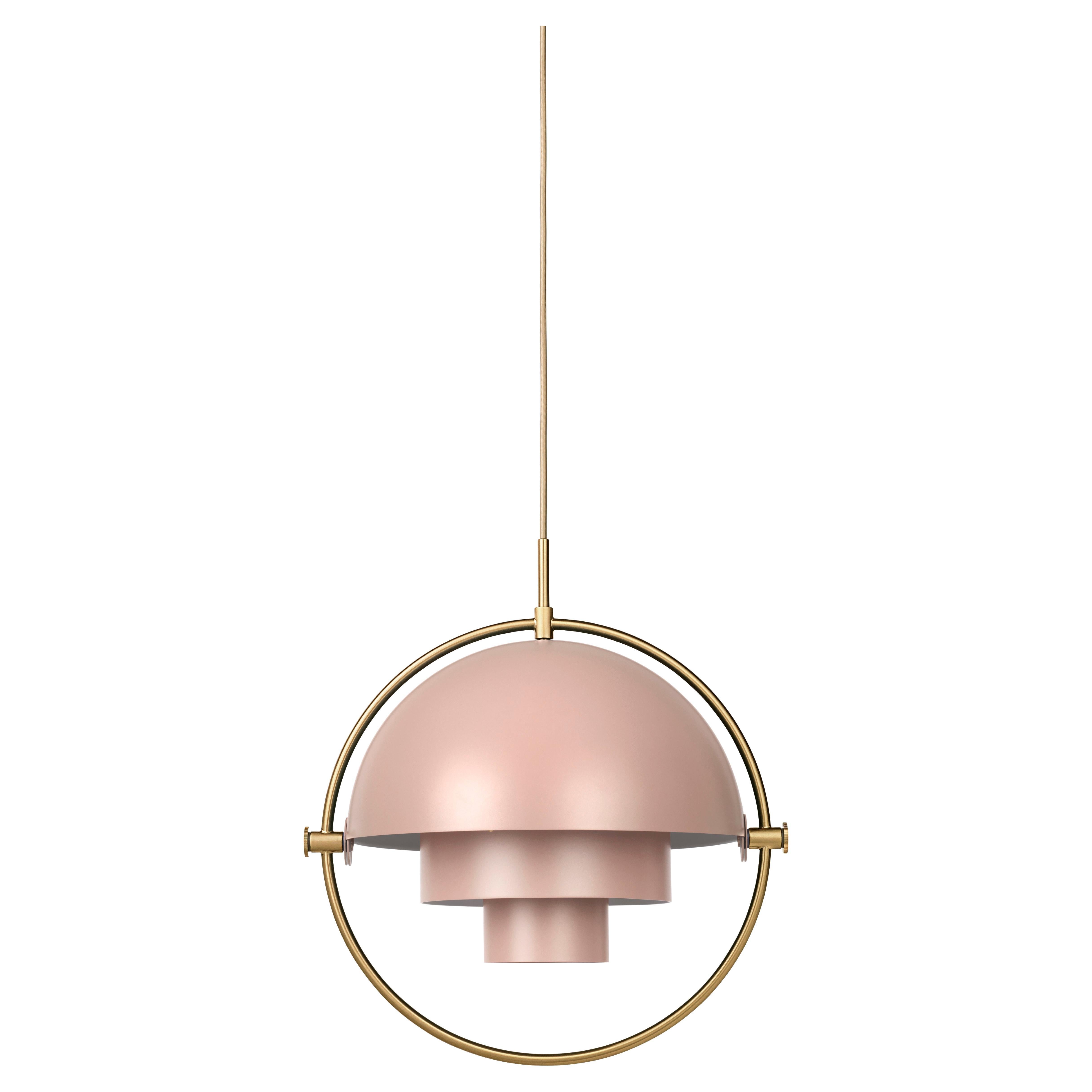 Louis Weisdorf Ciondolo Multi-Lite Ottone Rosa Polvere Semi-Opaco Ø32 cm per Gubi
