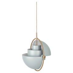 Louis Weisdorf Ciondolo Multi-Lite Ottone Grigio Mare Semi-Opaco Ø32 cm per Gubi