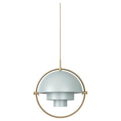 Louis Weisdorf Ciondolo Multi-Lite Ottone Grigio Mare Semi-Opaco Ø32 cm per Gubi