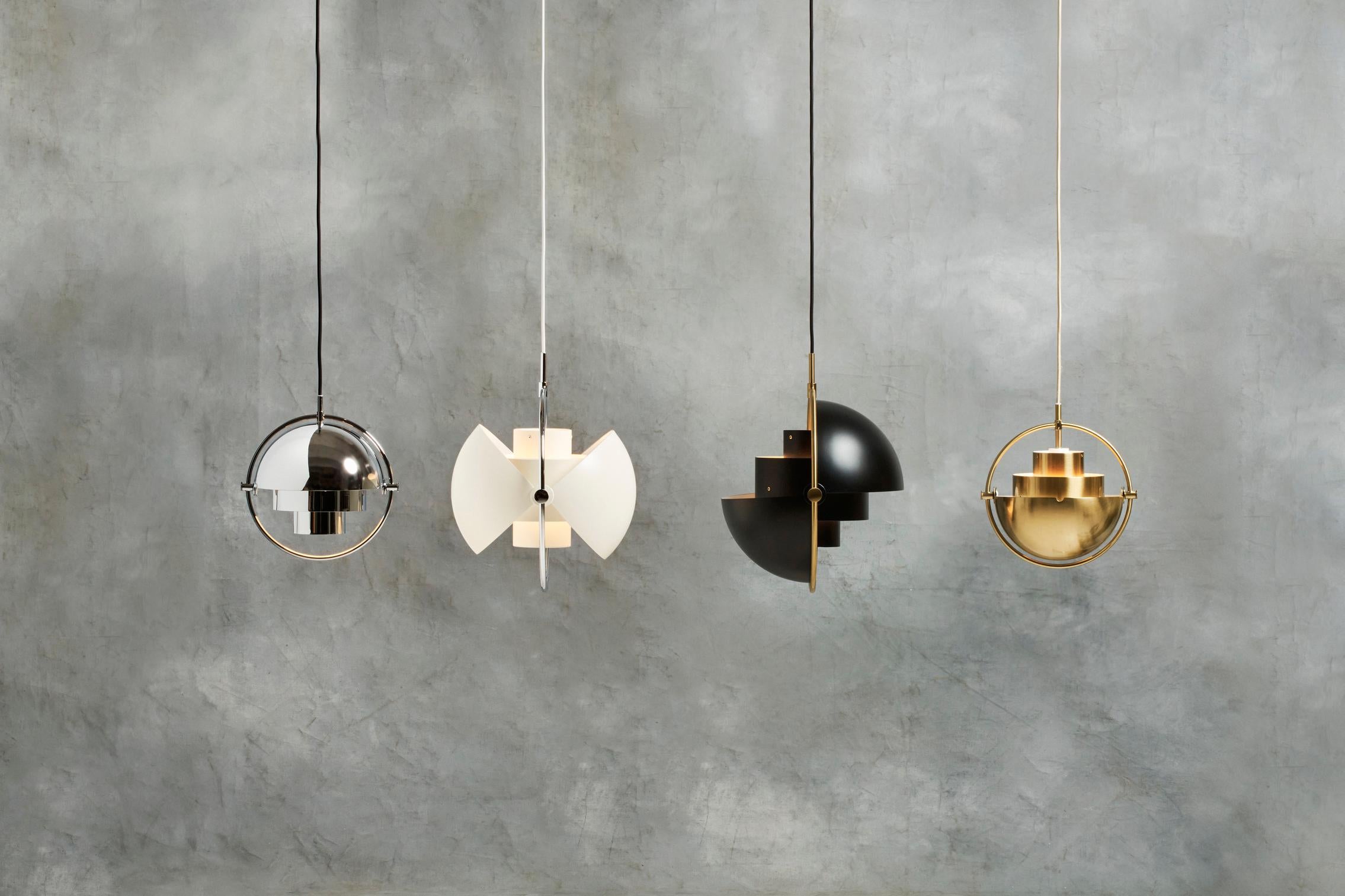 Aluminum Louis Weisdorf Multi-Lite Pendant Brass White Semi Matt Ø32 cm for GUBI For Sale