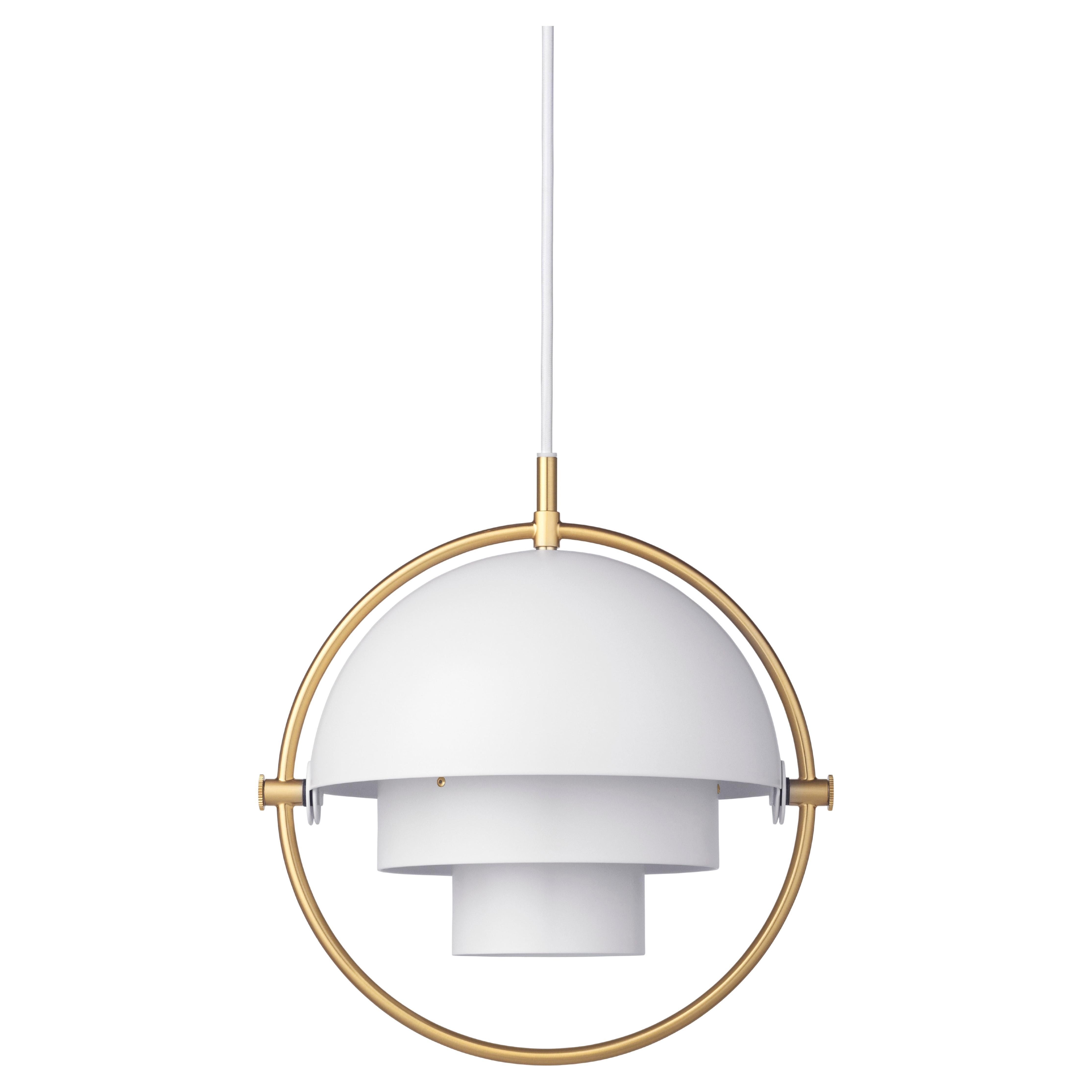 Louis Weisdorf Multi-Lite Pendant Brass White Semi Matt Ø32 cm for GUBI For Sale