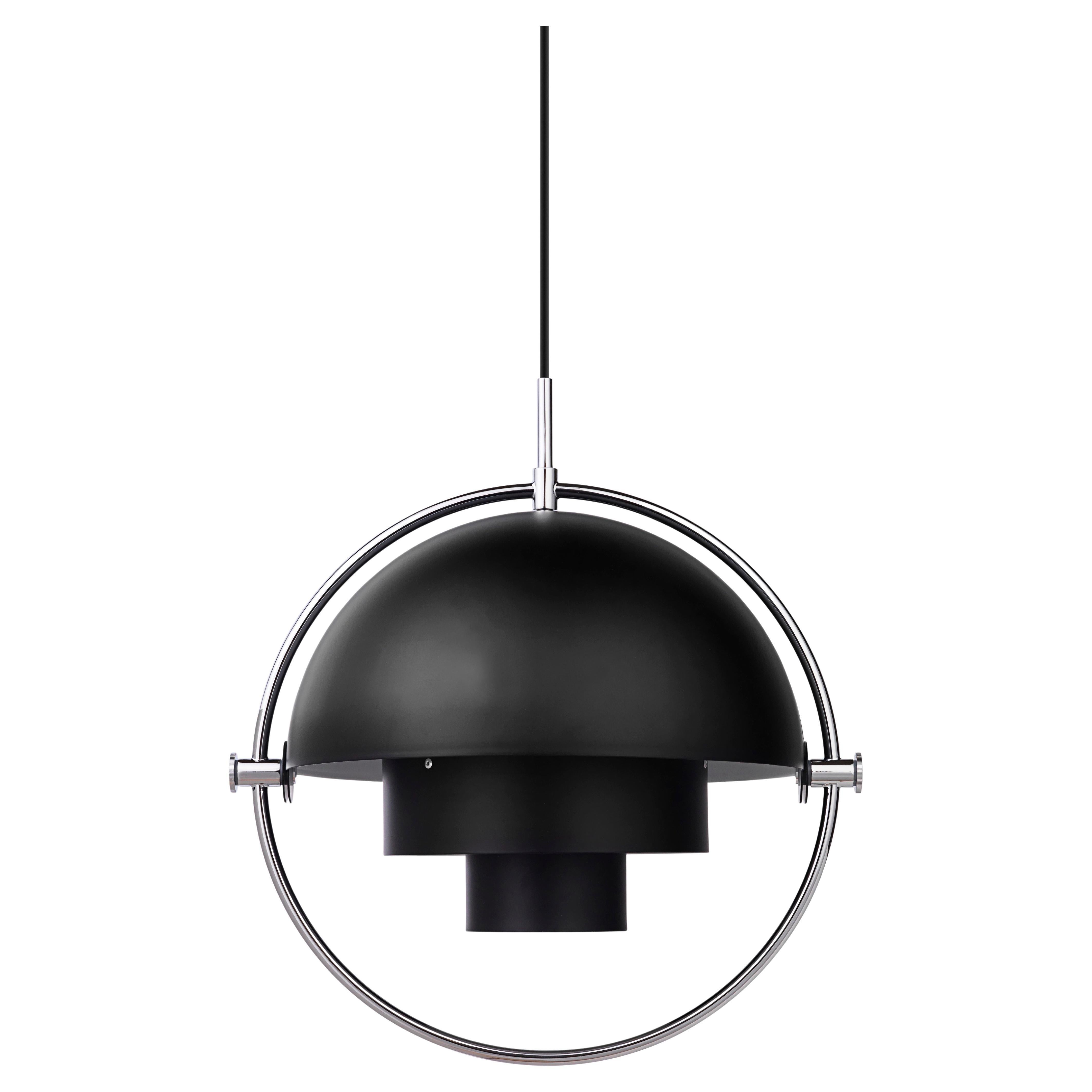 Louis Weisdorf Multi-Lite Pendant Chrome Black Semi Ø32 cm Matt for GUBI