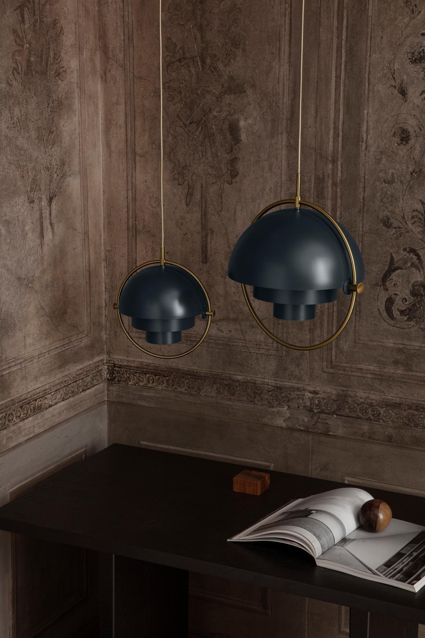 Louis Weisdorf Multi-Lite Pendant Chrome Black Semi Matt Ø22.5 cm for GUBI For Sale 1