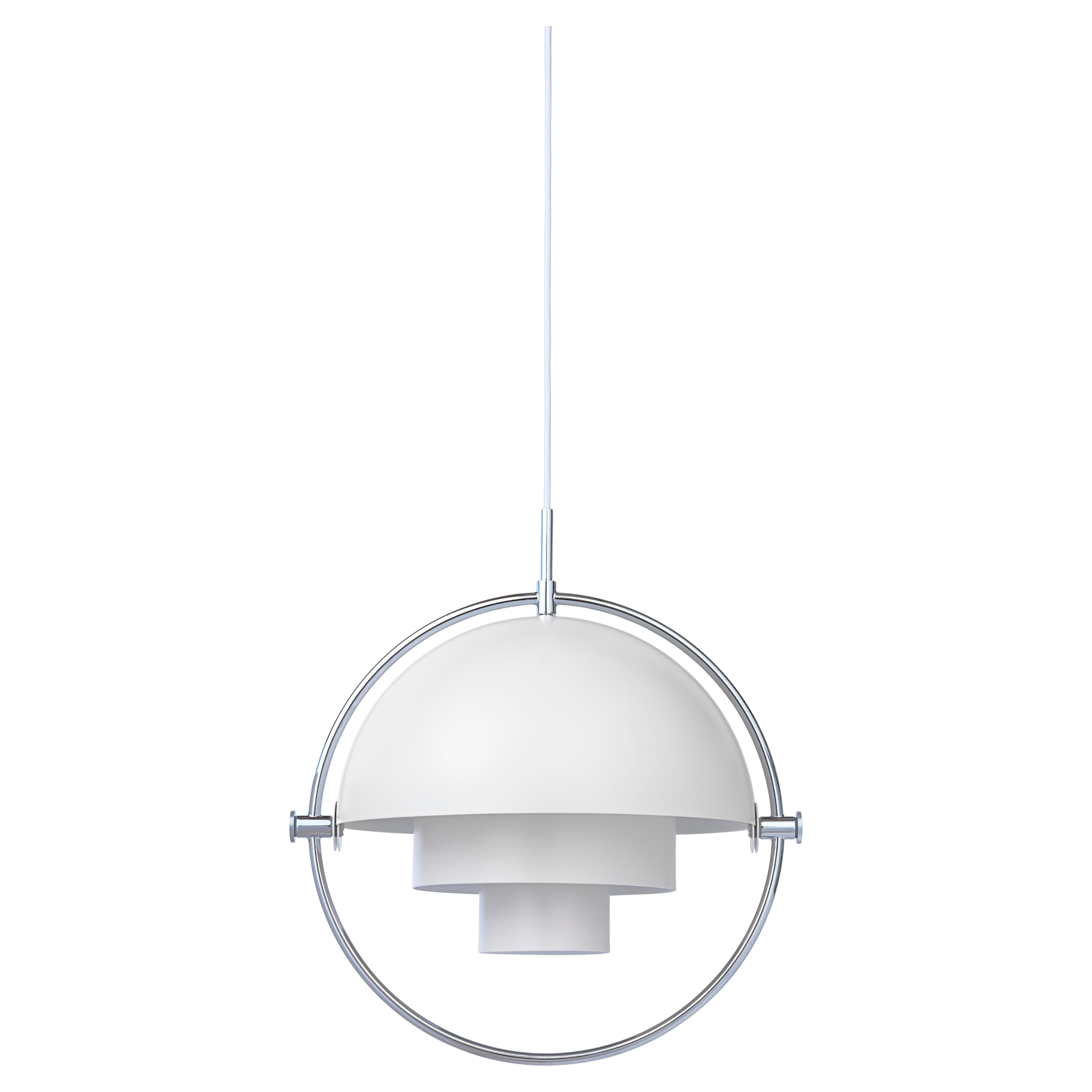 Louis Weisdorf Multi-Lite Pendant Chrome Blanc Semi Mat Ø32 cm pour GUBI en vente
