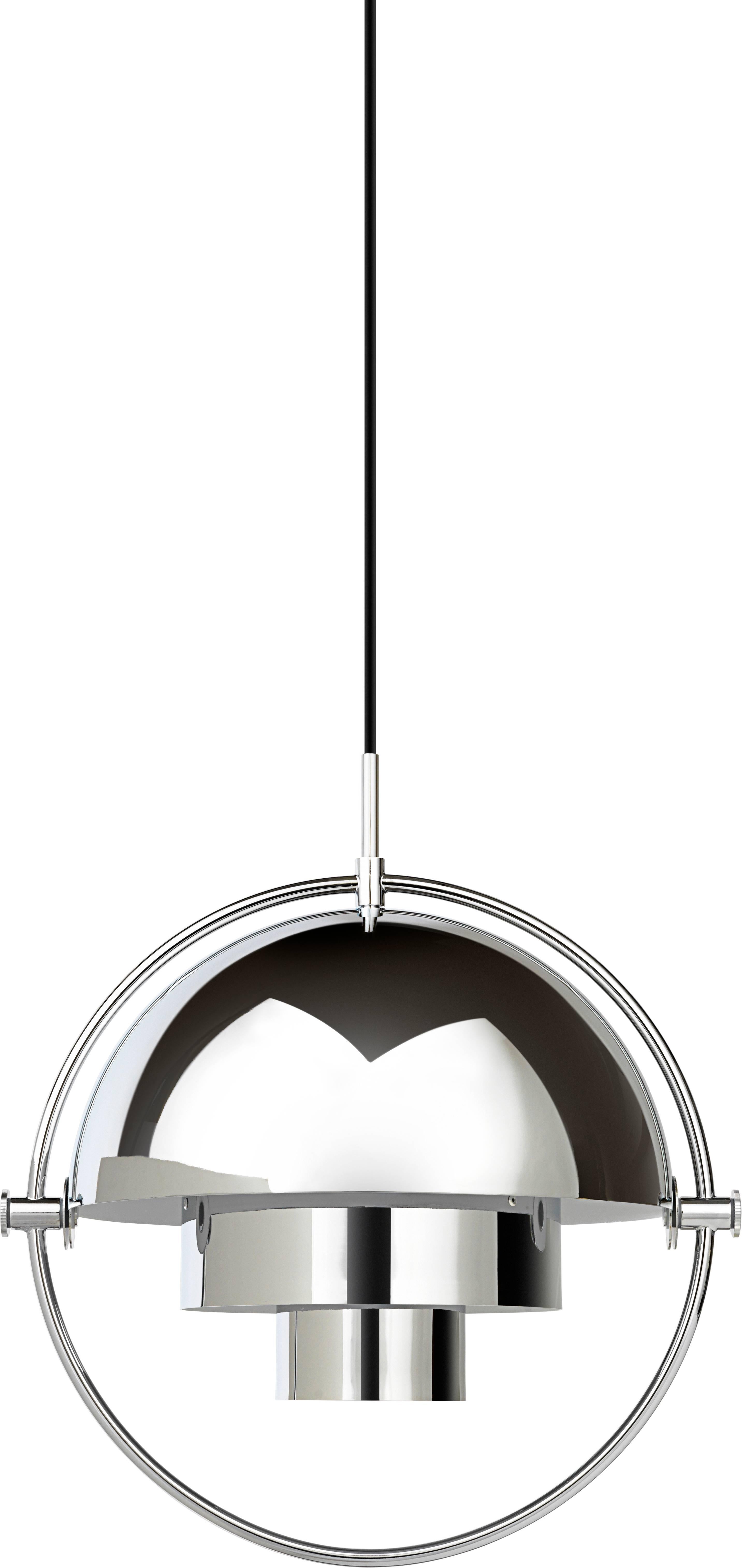 Danish Louis Weisdorf 'Multi-Lite' Pendant Lamp in Black / Chrome For Sale