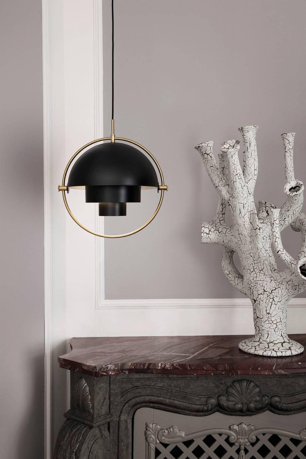 Lampe à suspension « Multi-Lite » de Louis Weisdorf en blanc et laiton en vente 7