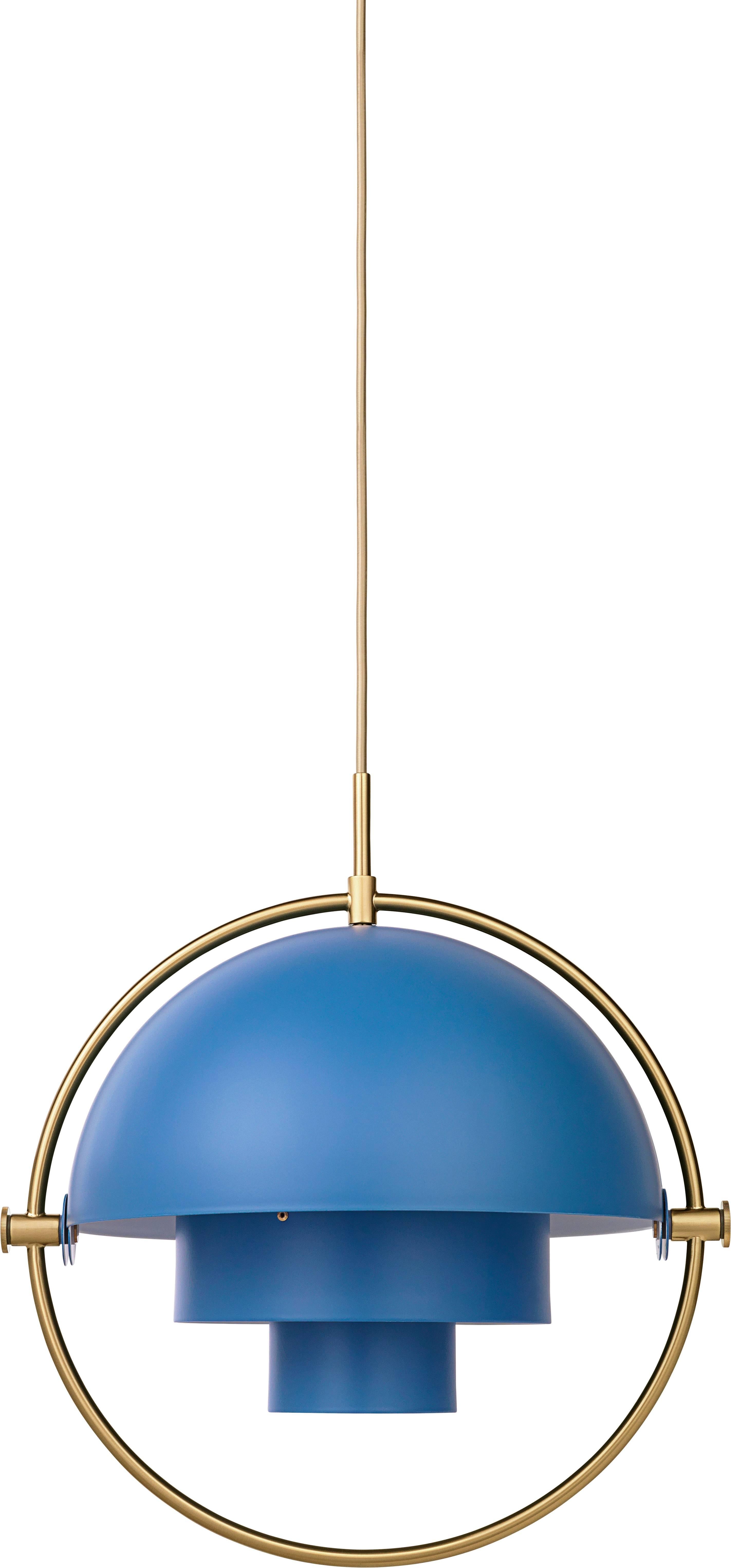 Chrome Lampe à suspension « Multi-Lite » de Louis Weisdorf en blanc et laiton en vente