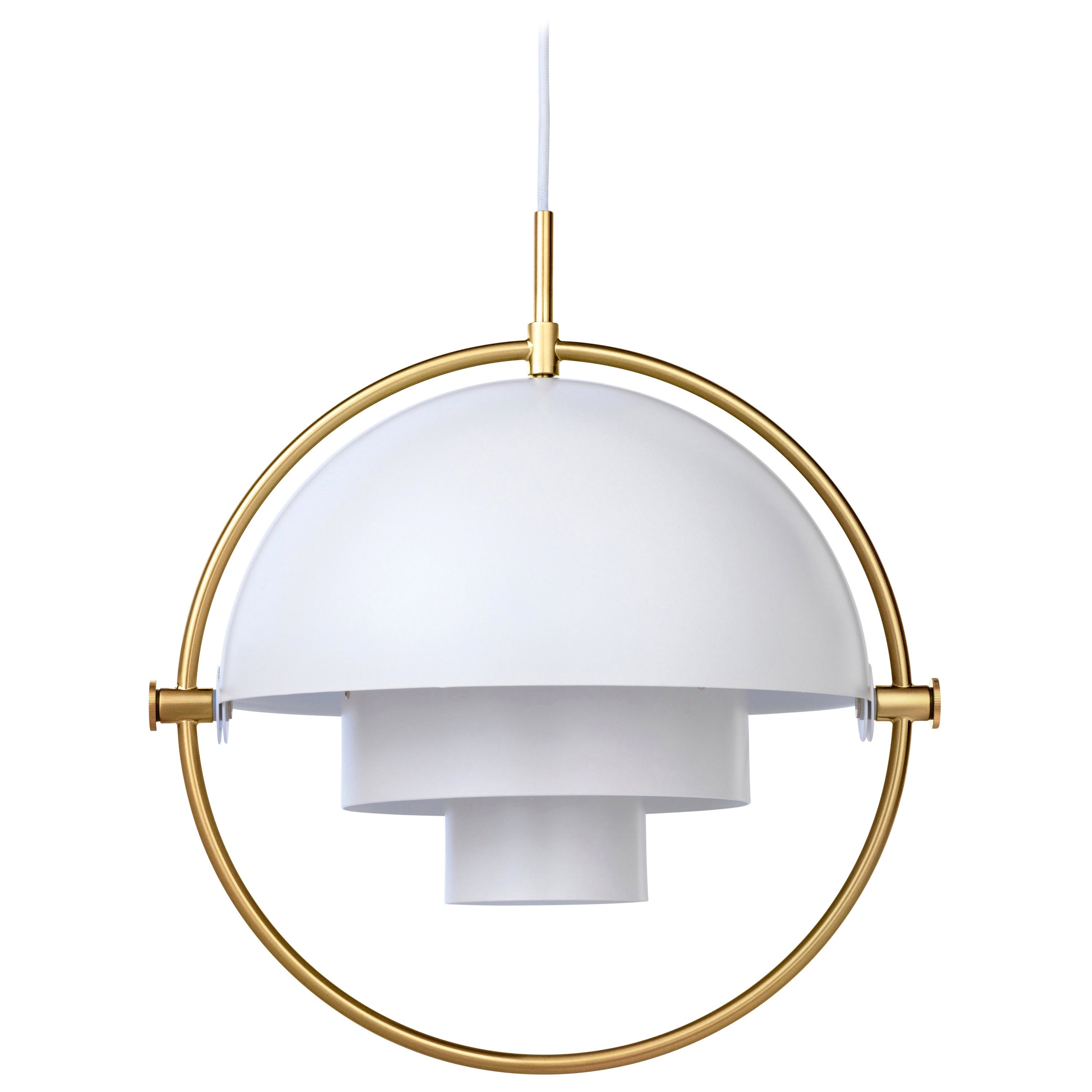 Lámpara Colgante Louis Weisdorf 'Multi-Lite' en Blanco / Latón