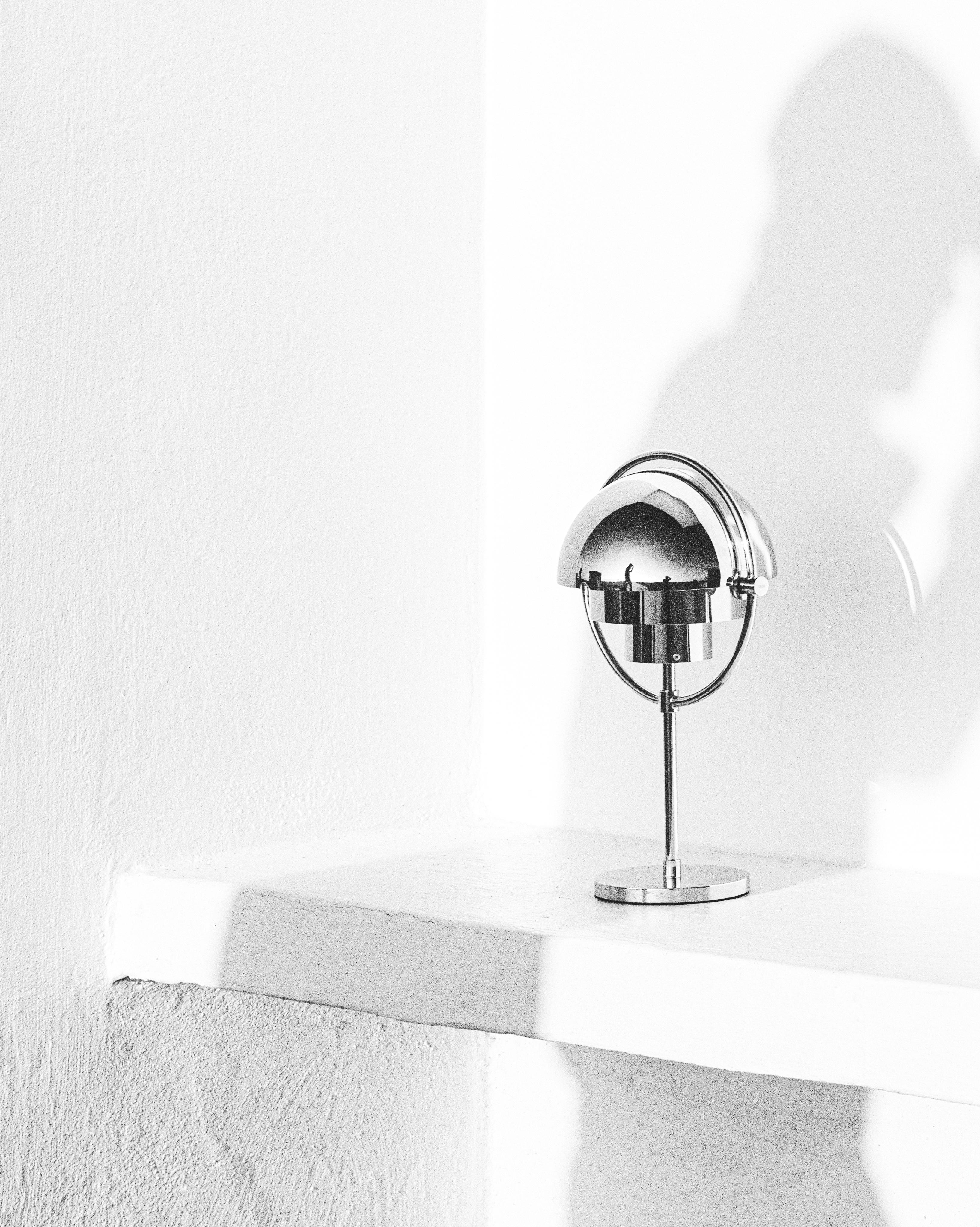 Danish Louis Weisdorf 'Multi-Lite' Portable Table Lamp in Chrome for GUBI For Sale