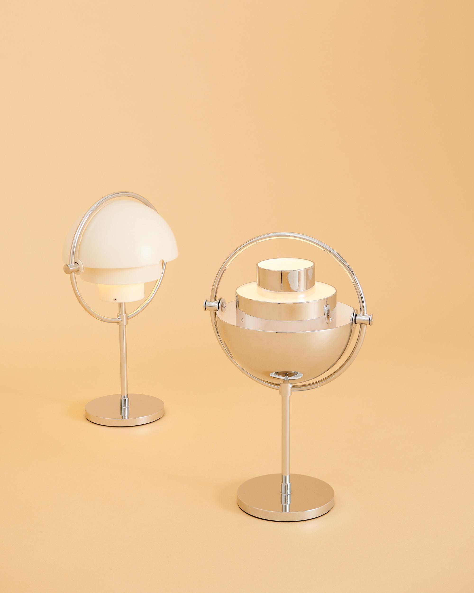 Metal Louis Weisdorf 'Multi-Lite' Portable Table Lamp in Chrome For Sale
