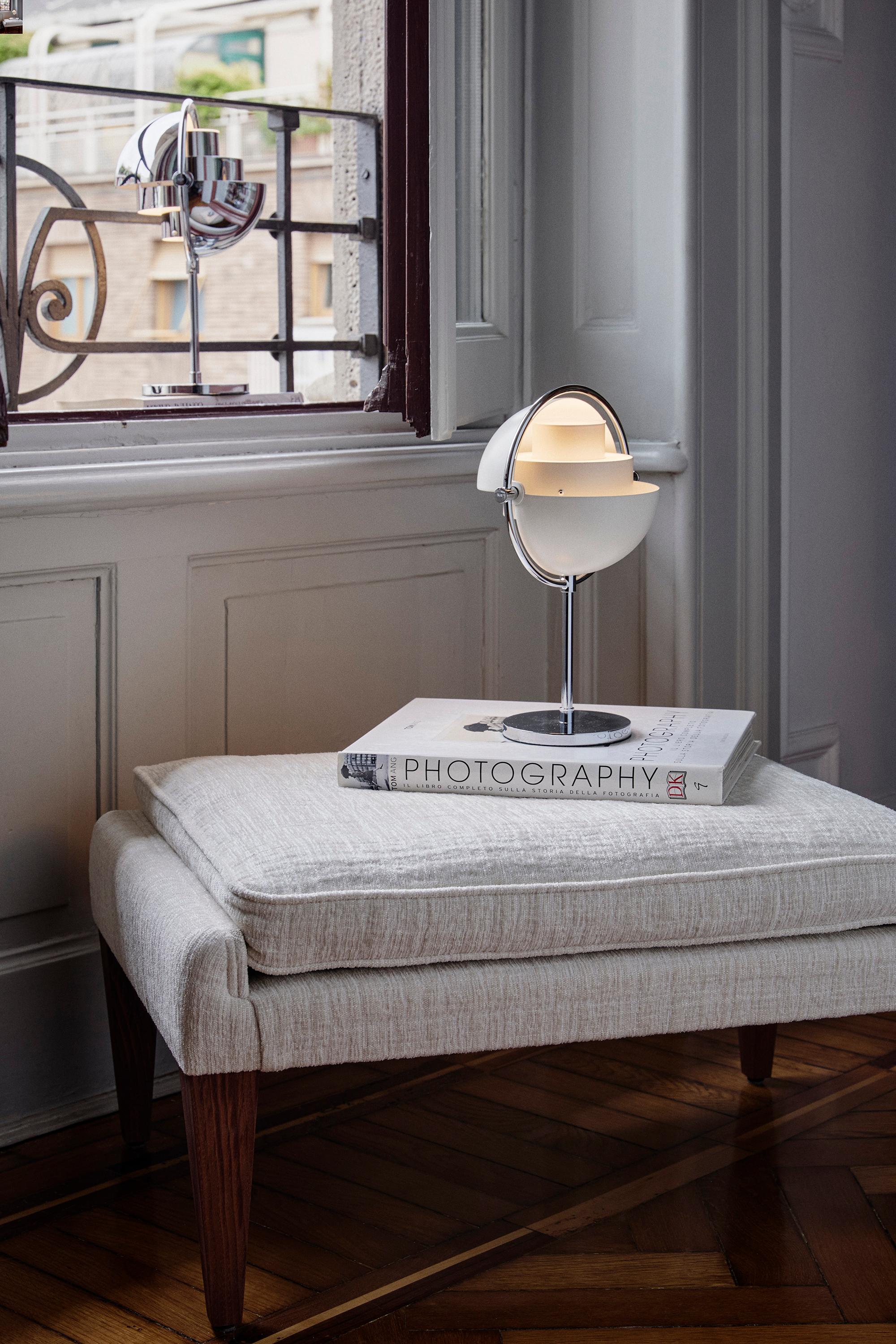 Louis Weisdorf 'Multi-Lite' Portable Table Lamp in White.

Designed in 1972 by Weisdorf, this new portable version of Weisdorf's iconic design was created by GUBI of Denmark, who meticulously reproduce his work with scrupulous attention to detail