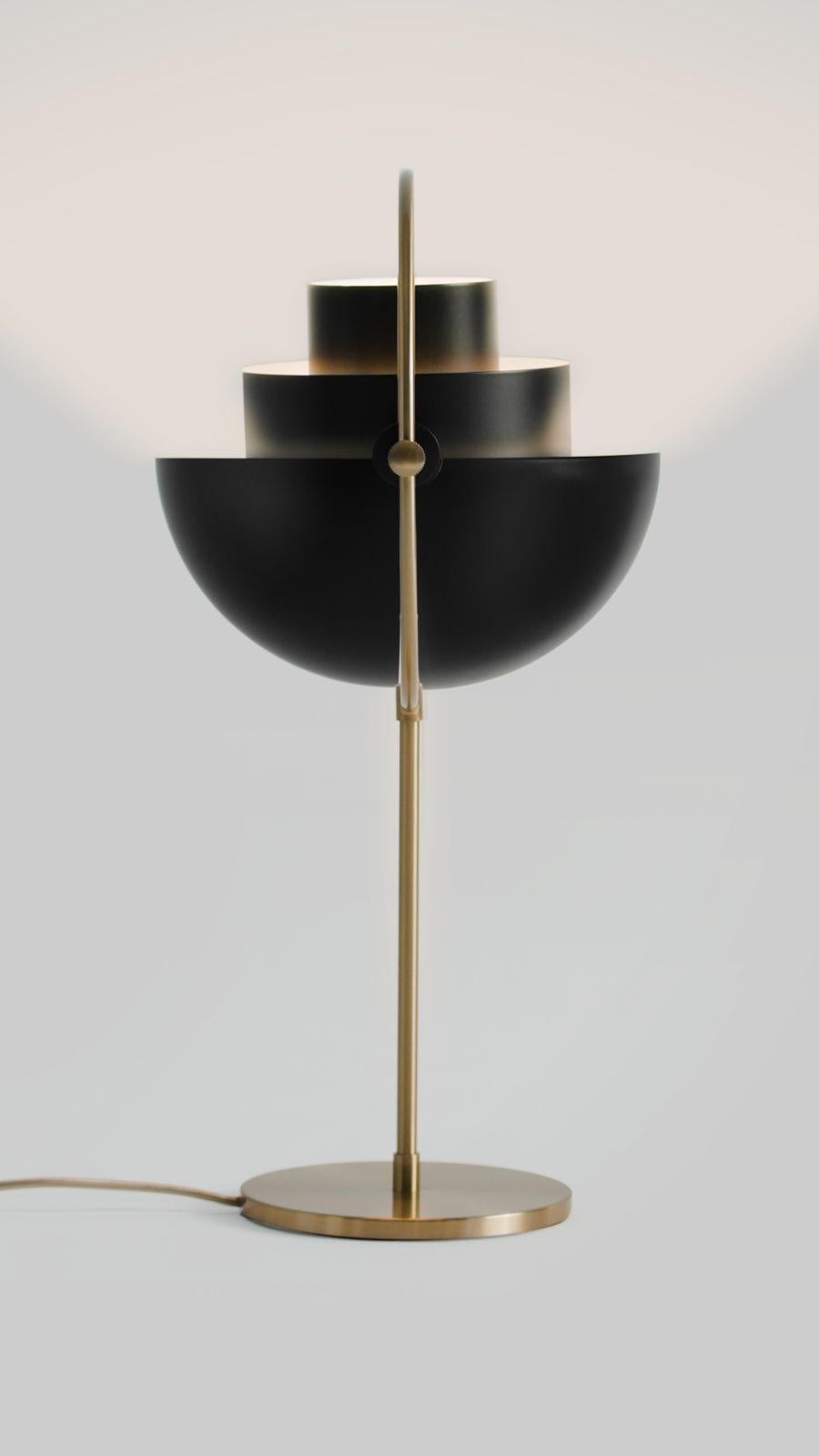Mid-Century Modern Louis Weisdorf 'Multi-Lite' Table Lamp in Black and Brass For Sale