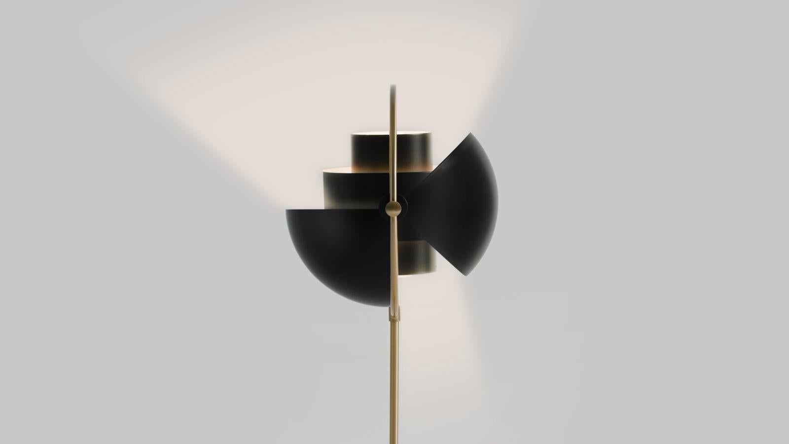 Louis Weisdorf 'Multi-Lite' Table Lamp in Black and Brass In New Condition For Sale In Glendale, CA