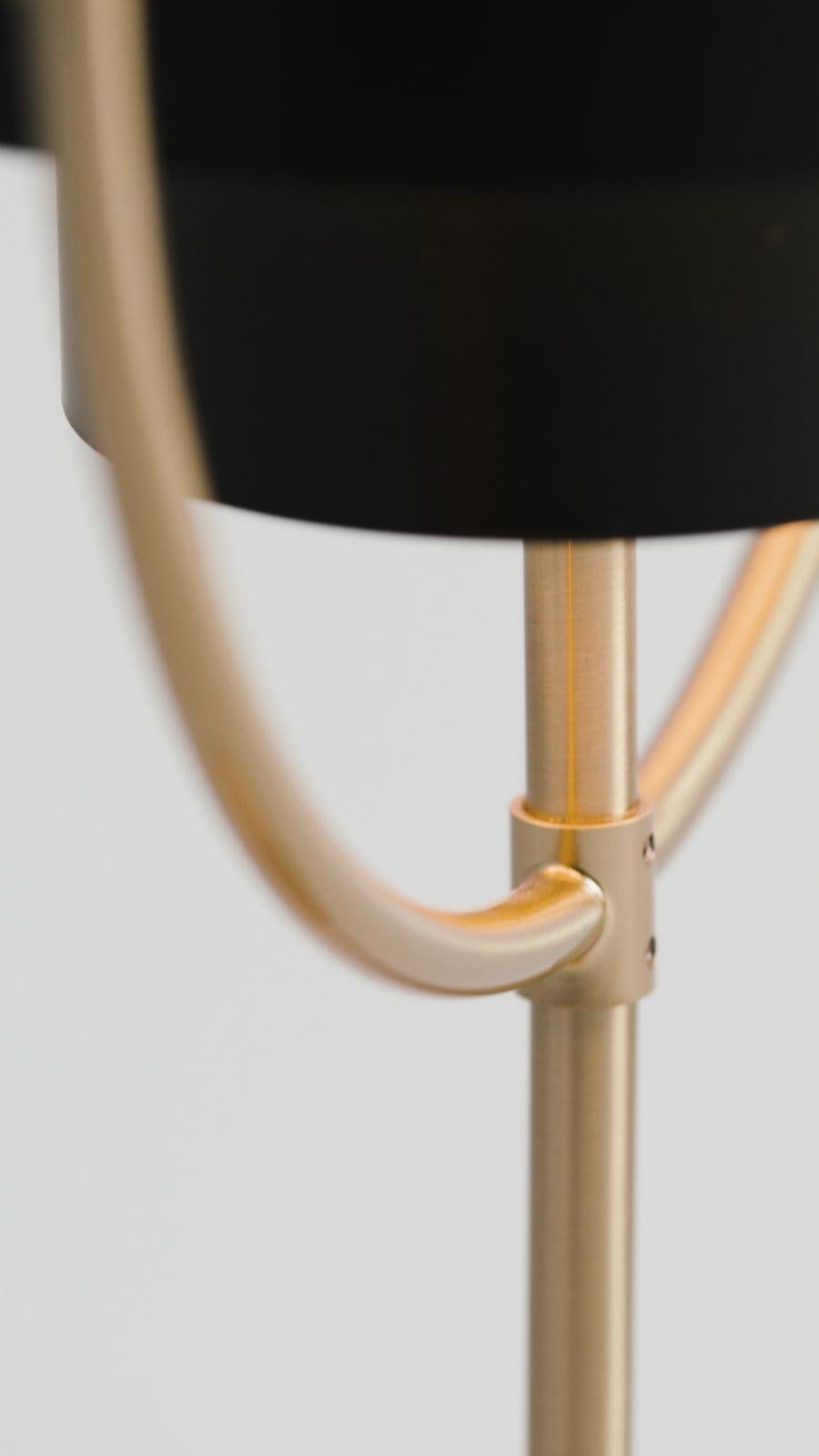 Louis Weisdorf 'Multi-Lite' Table Lamp in Black and Brass For Sale 1