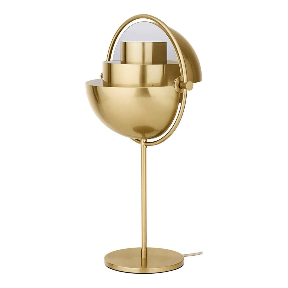 Mid-Century Modern Louis Weisdorf Multi-Lite Table Lamp Shiny Brass for GUBI For Sale