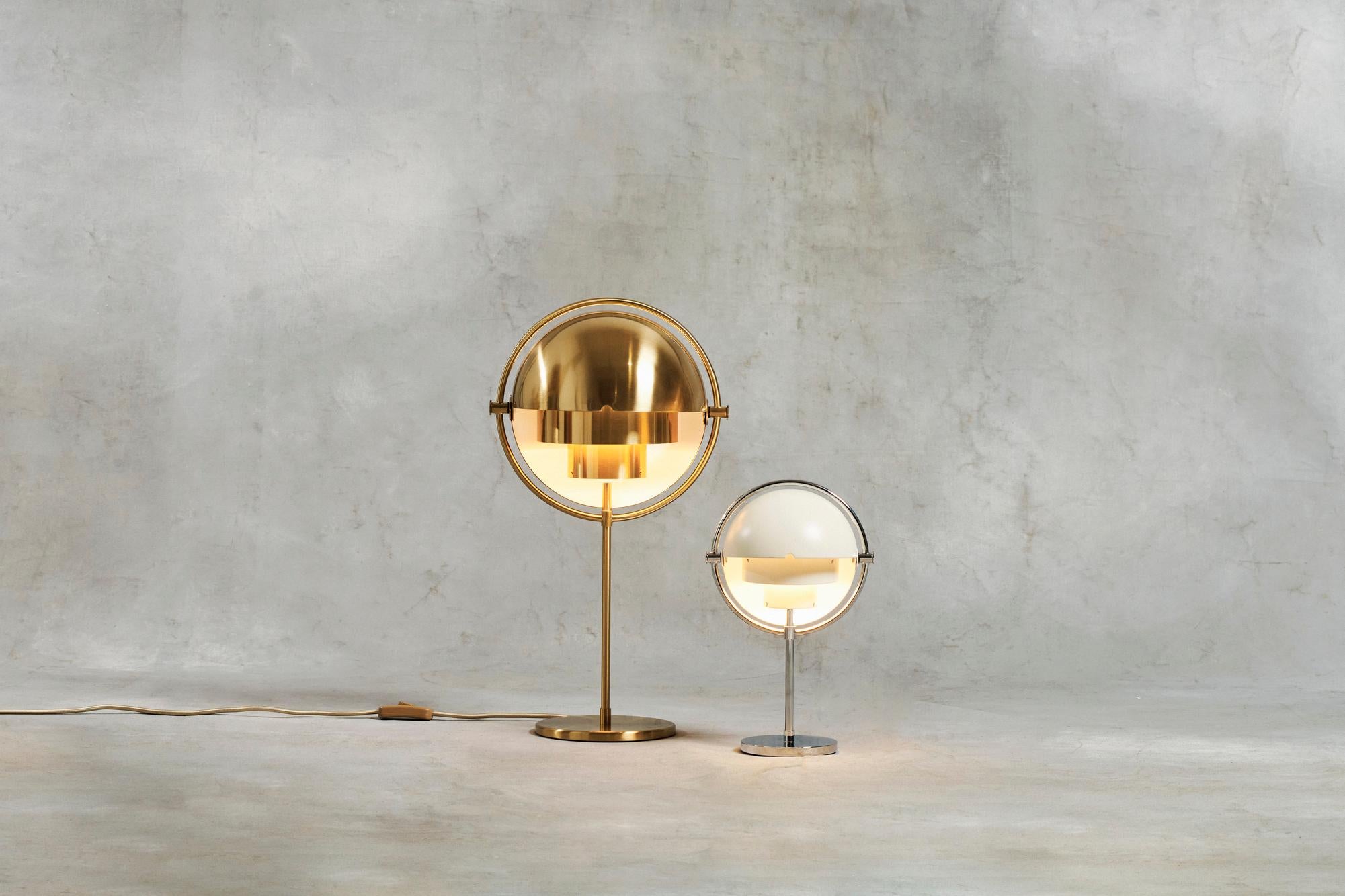 Danish Louis Weisdorf Multi-Lite Table Lamp Shiny Brass for GUBI For Sale