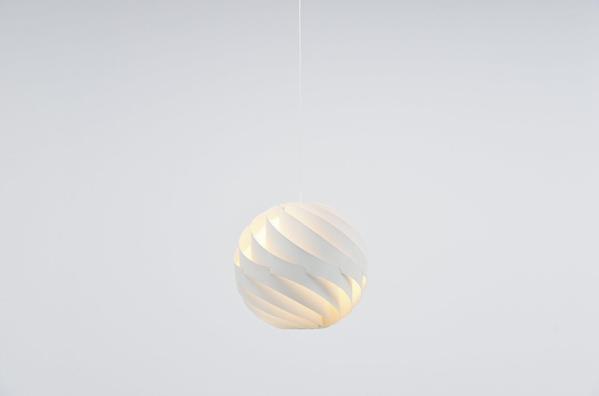 Mid-Century Modern Louis Weisdorf Turbo Pendant Lamp Lyfa, Denmark, 1965