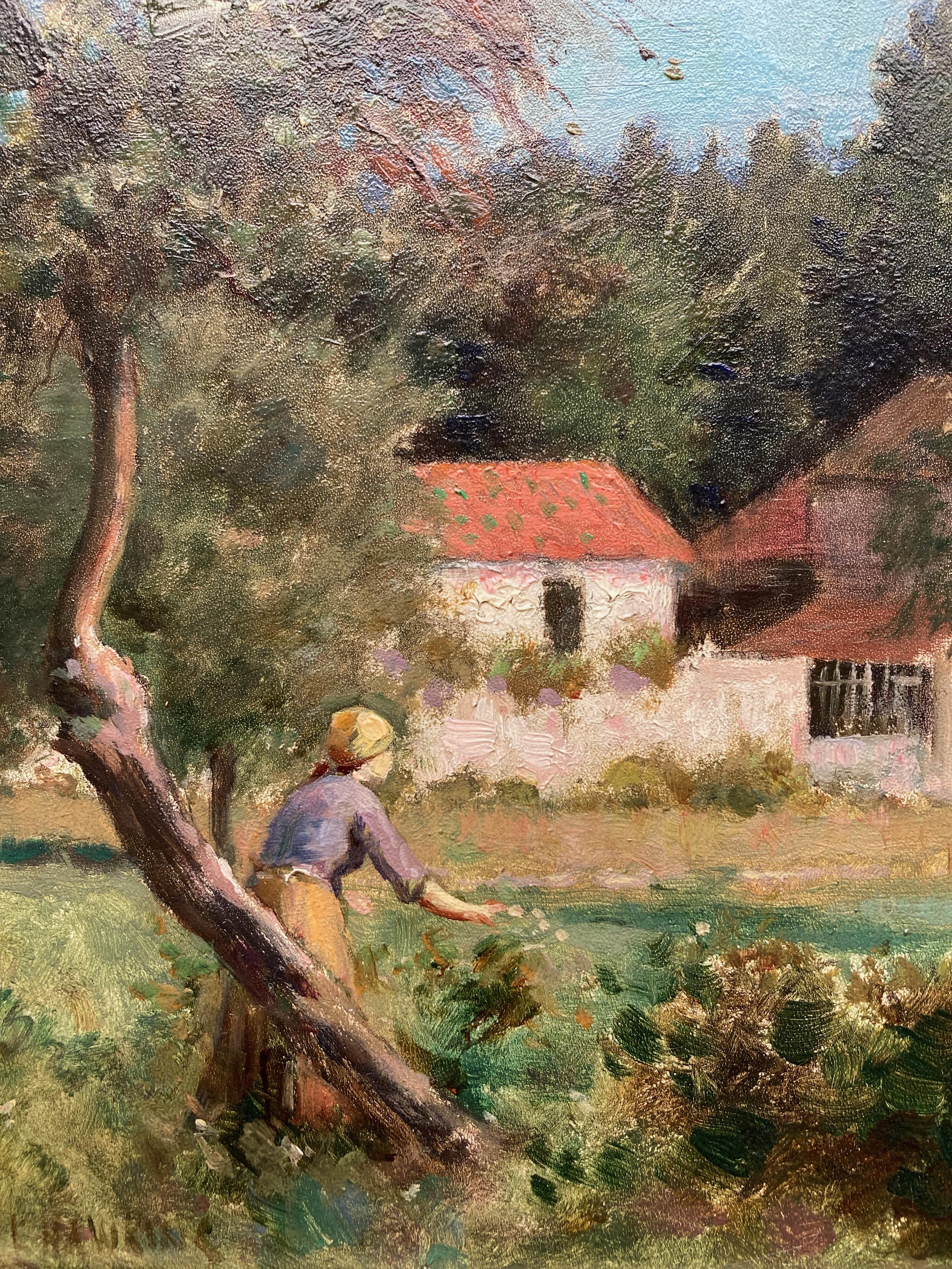 Louis Welden Hawkins, Impressionist scene, A farmstead in Northern France 3