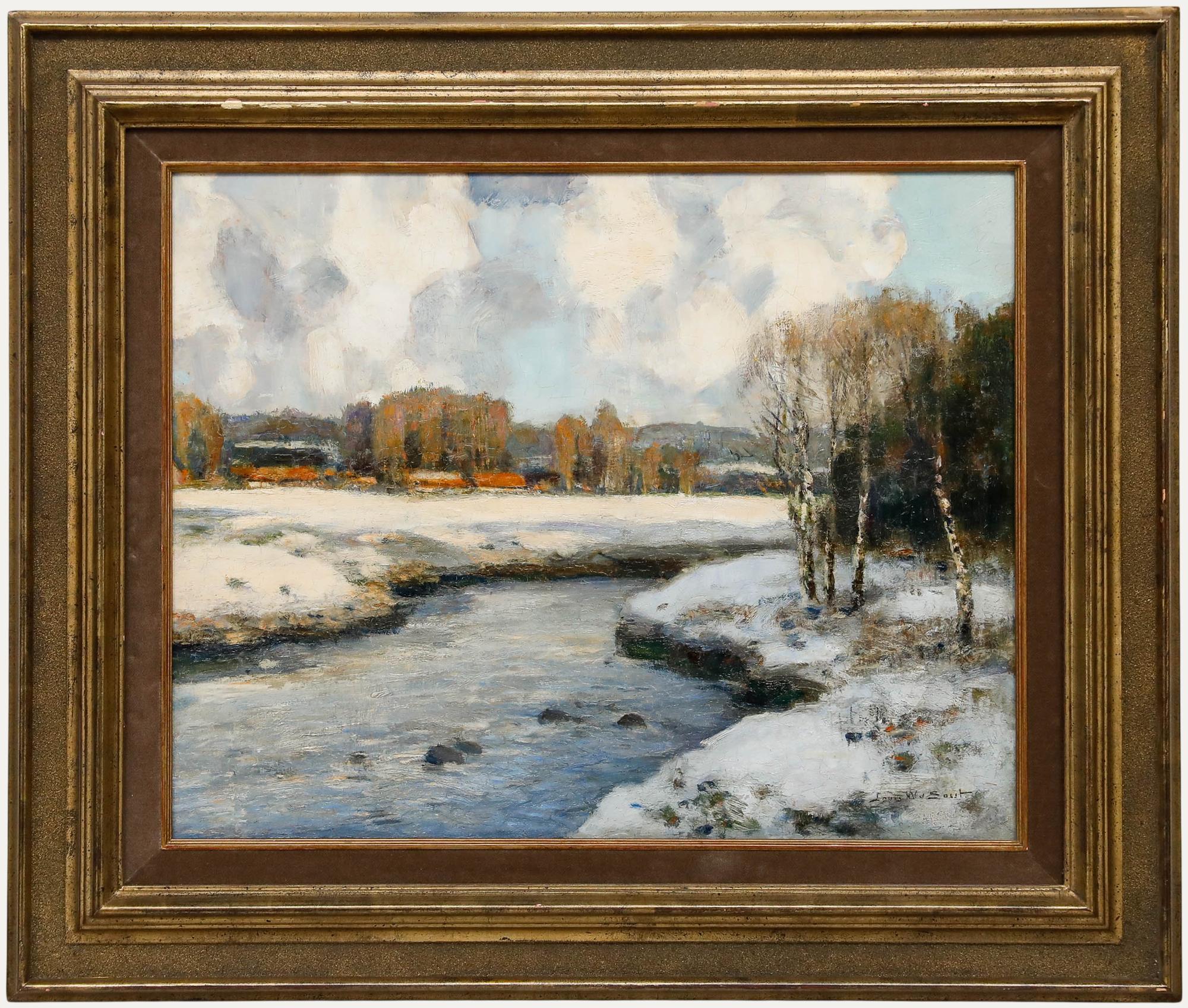 Soest, Louis Willem van Landscape Painting - Louis Willem van Soest (1867-1948) - Framed Mid 20th Century Oil, White Fields