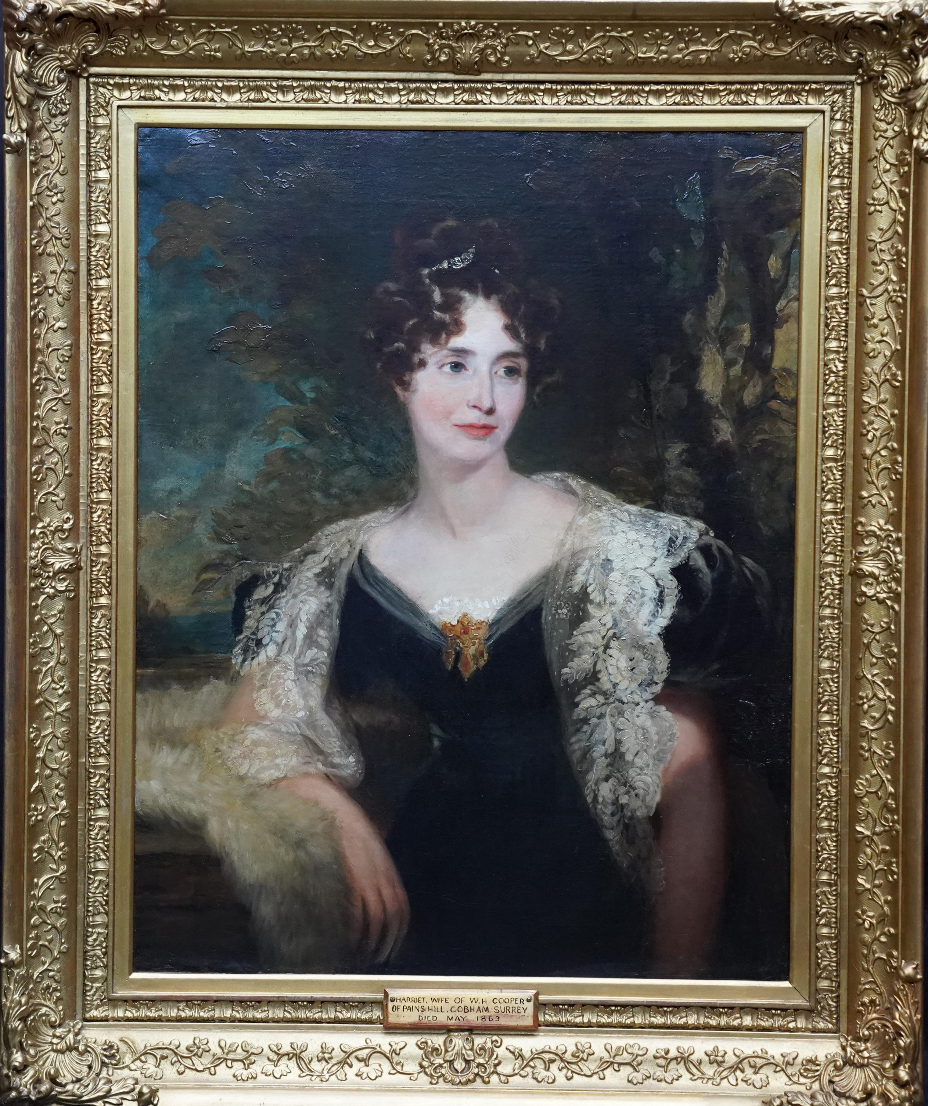 Louis William Desanges Portrait Painting - Portrait of Harriet Cooper - British Victorian art female portrait oil painting
