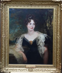 Antique Portrait of Harriet Cooper - British Victorian art female portrait oil painting