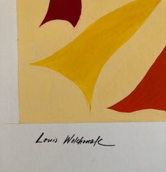 Abstrakt-expressionistisches Farb Gouache-Gemälde, Mid-Century Mod WPA, jüdischer Künstler