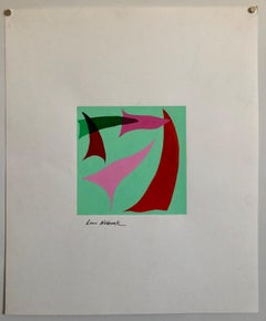 Abstrakt-expressionistisches Farb Gouache-Gemälde, Mid-Century Mod WPA, jüdischer Künstler