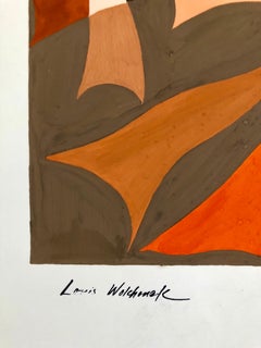 Abstrakt-expressionistisches Farb Gouache-Gemälde, Mid-Century Mod WPA, jüdischer Künstler