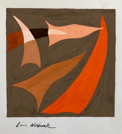 Pittura astratta espressionista a colori a guazzo Pittura della metà del secolo Mod WPA Artista ebreo