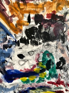 Abstract Expressionist Oil Painting Modern Monoprint WPA Jewish Artist