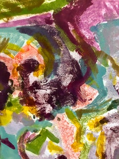 Abstract Expressionist Oil Painting Modern Pastel Monoprint WPA Jewish Artist