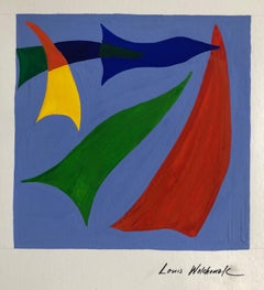Frühes abstrakt-expressionistisches Gouache-Gemälde, WPA, jüdischer Künstler