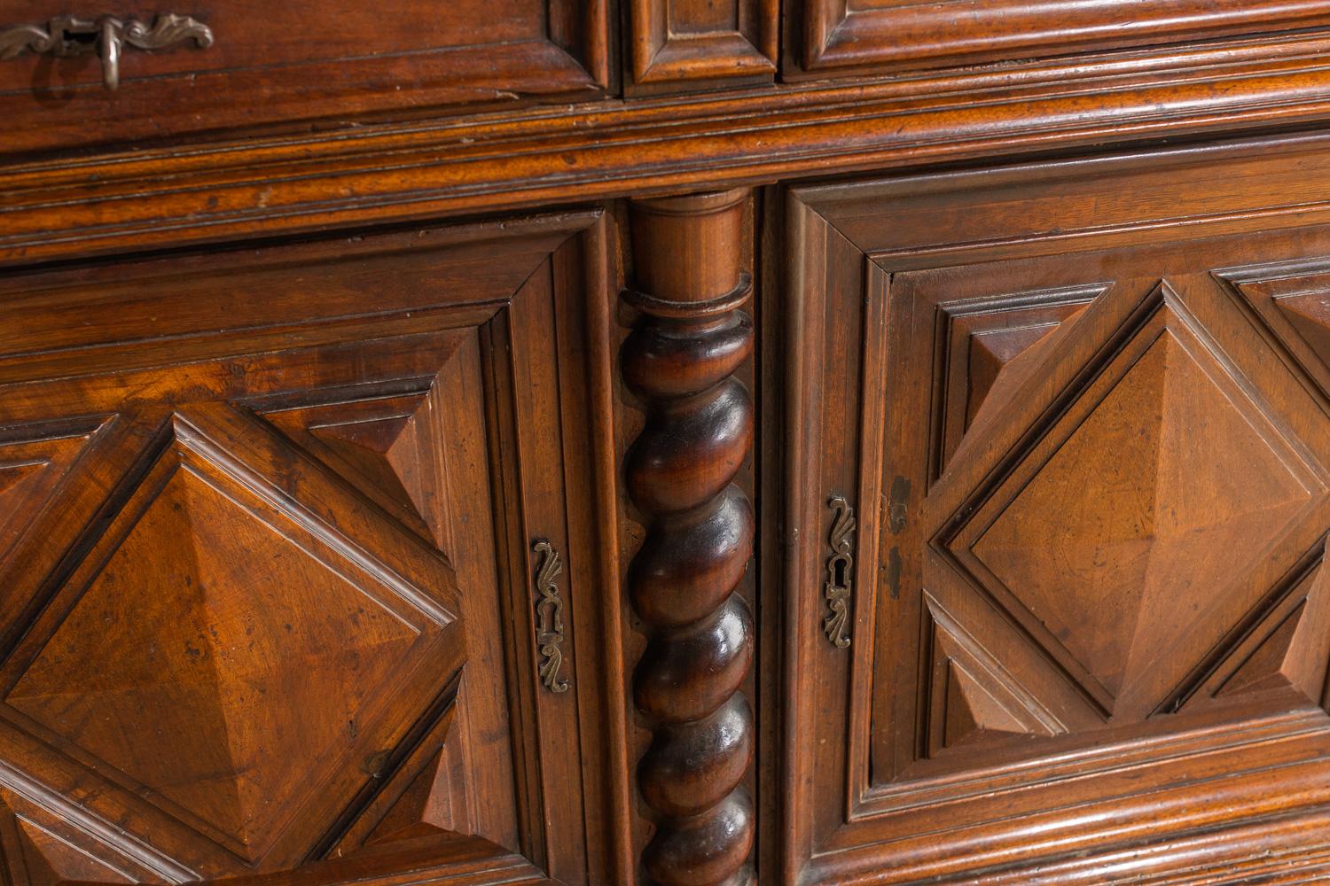 Stained Louis XIII Walnut Cabinet For Sale