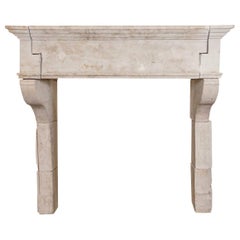 Louis XIII Antique Limestone Mantel, circa 1820
